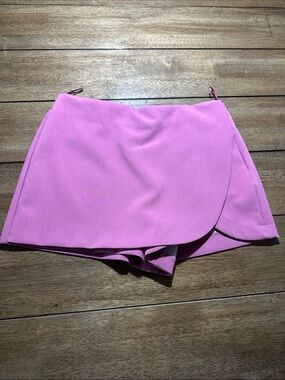Zara Pink Wrap-Front Mini Skort